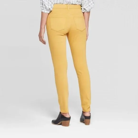 Universal Thread Gold / Yellow Mid Rise Skinny Jeans Sz: 0/25R 0 Regular NWT - Picture 2 of 5